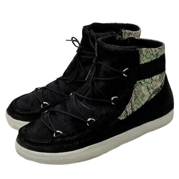 vintage y2k Black Moon Lace Up Winter Boot Size 9.5 - Picture 3 of 7